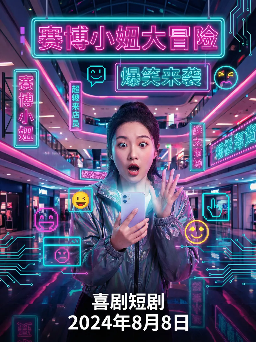 我的美好时代 搞笑喜剧短剧 - 赛博小妞大冒险海报
